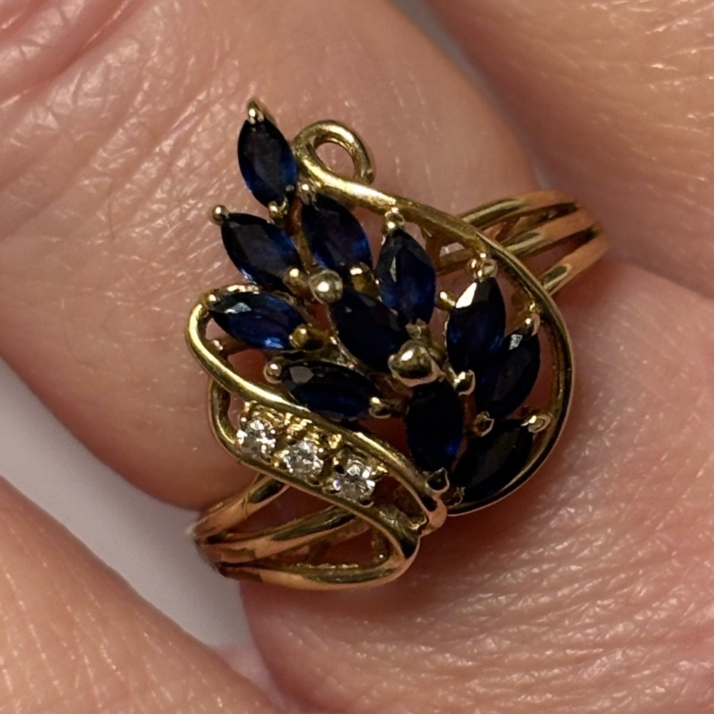 HOLD for morr790 14k Sapphire Diamond Ring NFS - Picture 14 of 16